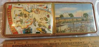 Rare 1950s Palisades Amusement Park Jersey Souvenir Linen Wallet Tdbr