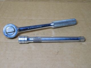 Vintage Sk 45170 Socket Wrench Ratchet Handle 3/8 " Drive W/45161 Extension Bar