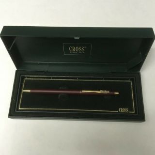 Cross Rare Burgundy Ballpoint Pen “genmark” Logo 2202 Gold Colored Clip