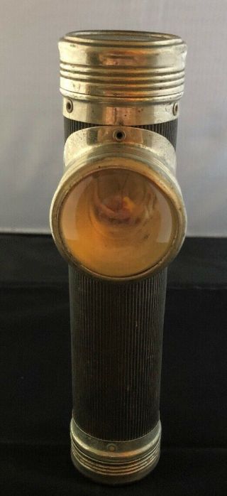 Vintage Antique Yale Electric Flashlight - Octagonal Fish Eye Glass Lens - No.  102
