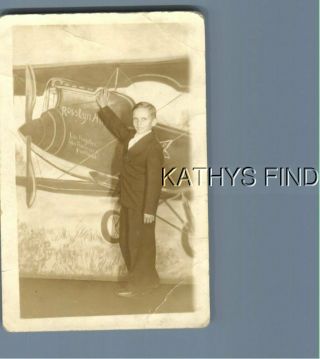 Real Photo Rppc A,  2124 Boy In Suit By Airplane Painting