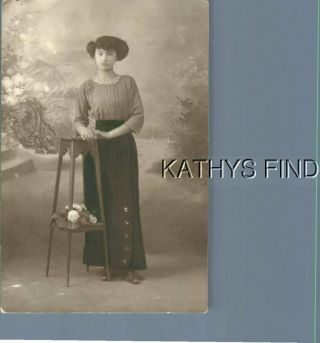 Real Photo Rppc A,  2110 Pretty Woman In Dress Posed
