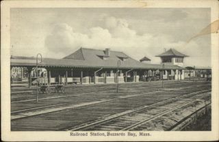 Buzzards Bay Cape Cod Ma Rr Train Station Depot C1920 Postcard