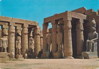 The Temple Of Luxor - 2 Stamps Egypt Air Mail 1982 - Collectible Vintage Post Card