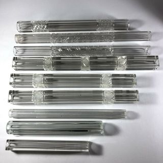 9 Vintage Heavy Glass Crystal Lamp Parts