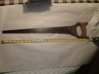 Vintage Double Edge Pruner Hand Saw 19 " Blade 24 " Overall Some Damage - Lotl