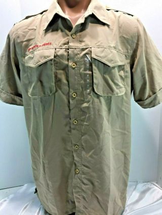 Adult Boy Scout Bsa Uniform Shirt Mens Size M Medium Fishing Vented Summer