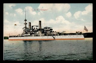 Dr Who Uss Oregon Navy Ship Vintage Postcard C102585