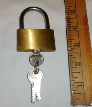 Vintage Brass And Chrome Color Padlock 3 Keys,  Lock