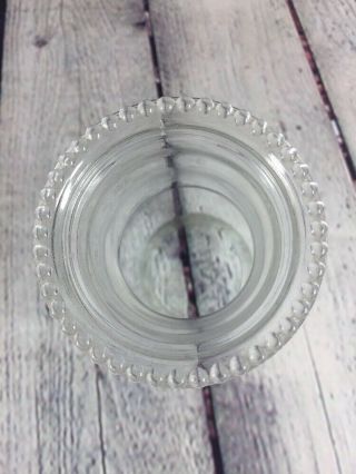 Vintage Clear Glass Kerosene Oil Lamp Chimney Globe Beaded Top 8.  5 