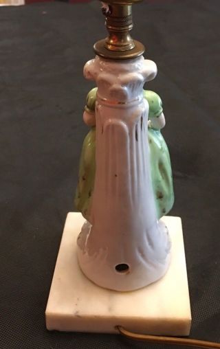 Vintage Antique Figural Lamp Porcelain Victorian Woman 4