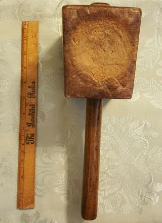 Vintage Wood Mallet Woodworking Hammer Primitive Carpenter Tool 4