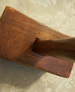 Vintage Wood Mallet Woodworking Hammer Primitive Carpenter Tool 6
