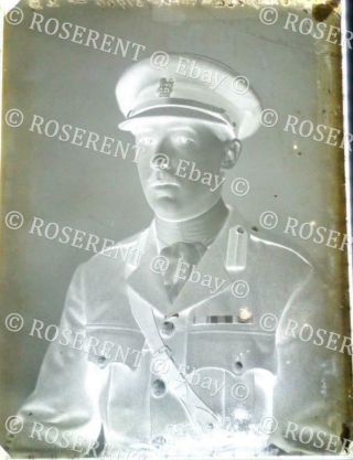 1918 Royal Artillery & Staff - Mgr G E A Garnet DSO 1 glass negative 22 by 16cm 4
