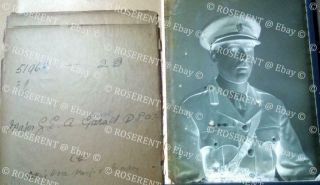 1918 Royal Artillery & Staff - Mgr G E A Garnet DSO 1 glass negative 22 by 16cm 5