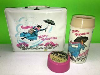 1973 - Aladdin - Walt Disney - Mary Poppins - Vinyl Lunchbox W/ Thermos - Lqqk