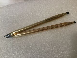 Cross 1/20 14k Gold Filled Mechanical Pencil & 1/20 10k Gold Filed Ballpoint Pen