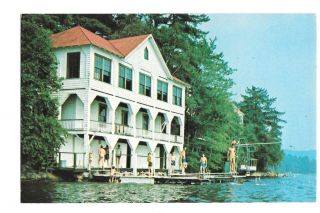 Vintage Postcard Lake Spofford Camp Notre Dame Swimming Instructors Boys Nh