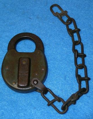 Patent 1915 Miller Lock Co Unmarked Rr Switch Padlock
