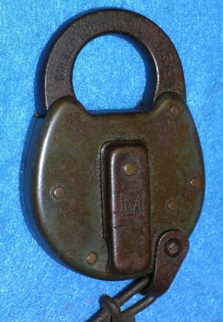 Patent 1915 MILLER LOCK CO Unmarked RR SWITCH PADLOCK 2