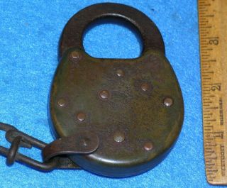 Patent 1915 MILLER LOCK CO Unmarked RR SWITCH PADLOCK 4