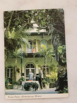 Vintage Picture Postcard Of Front Patiod,  Hemingway House Key West Florida