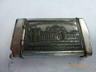 Rare 1901 Pan American Exposition Match Safe With Cigar Cutter - Buffalo Ny