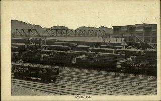 Avis Pa Rr Train Cars Station Depot? C1910 Real Photo Postcard