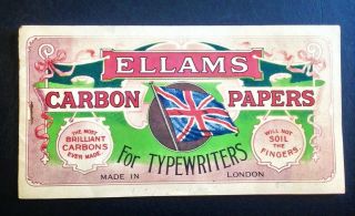 Scarce C.  1929 Ellams Carbon Papers Complete Multi Coloured Booklet Pack