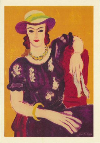 Woman In A Red Chair 1936 Sign Paint By Henri Matisse 1991 Vintage Art Postcard
