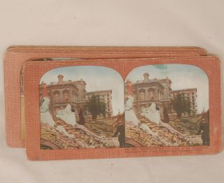 San Francisco Earthquake 1906 - 10 Antique Stereograph Cards Of Aftermath Pictures