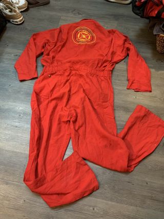 Vintage Fire Dept Fighter Fireman Uss Carl Vinson Cvn 70 Suit Size 50 - T Jacket