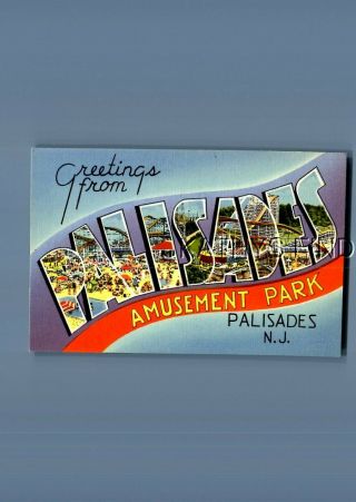 Large Letter Postcard E,  4684 Greetings From Palisades Amusement Park Jersey