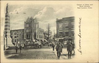 London Ct Corner Of State & Bank 1907 Postcard