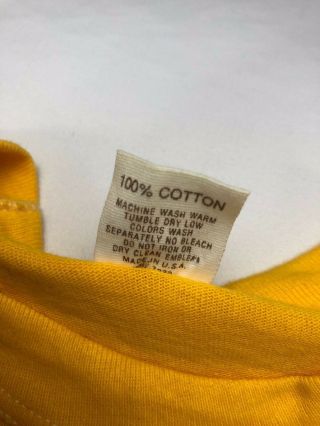 Vintage Mens M 1979 70s Pi Beta Phi Kappa Alpha Theta Fraternity Yellow T - Shirt 5