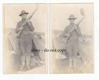 Ww1 Military Photo Army Soldiers Named On The Back Real Photo Postcard Rppc