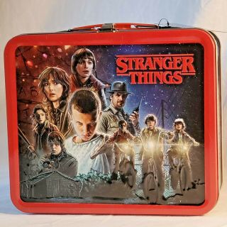 Stranger Things Netflix Embossed Metal Lunchbox With Tags Rare Vhtf