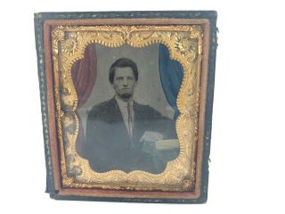 Antique Daguerreotype Photo In Case Important Political Young Man From 1800s