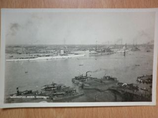 Whangpoo River Shanghai China Vintage Postcard C.  1920 