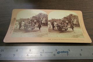 Vintage 1902 Stereoview " A Chief Of The Boxers On The Executioners Cart China "