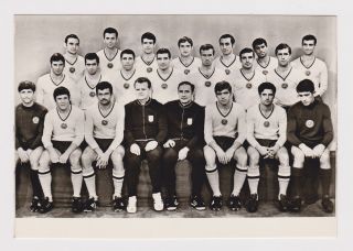 Bulgaria 1960s Football Soccer Team View Vintage Photo Postcard Rppc (50413)