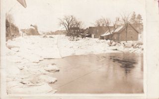 St.  Johnsbury,  Vt Homemade Rppc The River In Winter 1915
