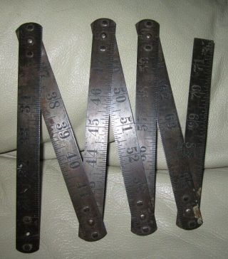Vintage Lufkin Rule No.  1176 Metal Folding Ruler