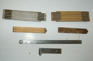 6 Vintage Folding Rulers Lufkin No.  X46,  761,  80; Durallx - 6,  Pocket Chum 1 Unknown