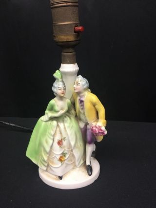 Antique Porcelain Victorian Courting Couple Table Lamp,  Germany (lh757)