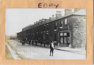 Early Photo Postcard Whalley Road Read Burnley Showing William Hope Grocer Shop