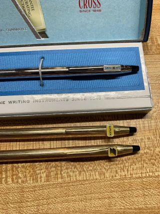 Cross Classic Pens (3) 1 Chrome And 2 Gold Filled,  Vintage,  USA Made 2