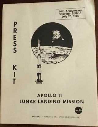 Apollo 11 Lunar Landing Mission Press Kit - 20th Anniversary Edition 1989