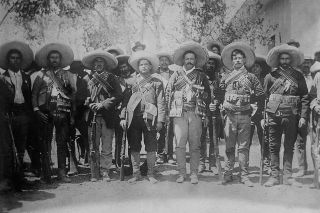 Pancho Villa With Generals Mexican Revolution 12x18 Silver Halide Photo Print