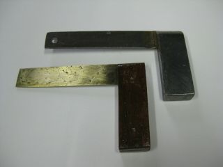 2 Different Vintage Hand Crafted Machinist Precision Squares